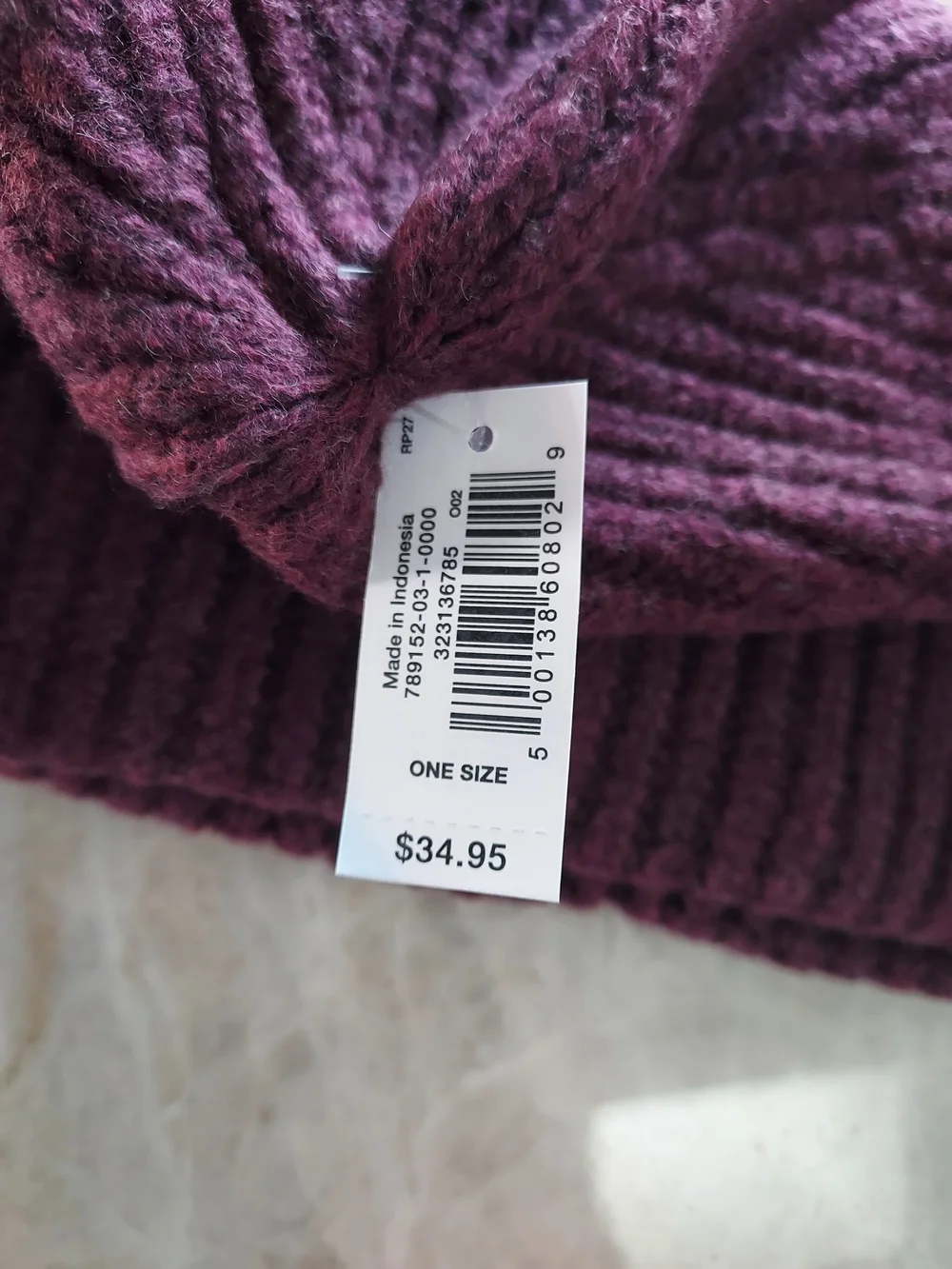 GAP Ribbed Knit Beanie -  Plum (Tuscan Red), One Size (Black, Navy Available)
